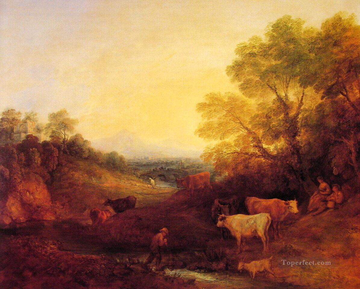 牛のいる風景 トーマス・ゲインズバラ油絵